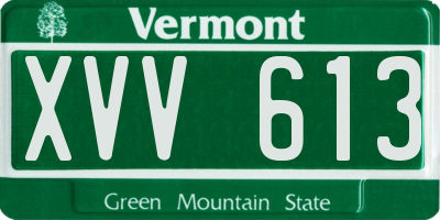 VT license plate XVV613