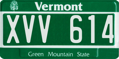 VT license plate XVV614