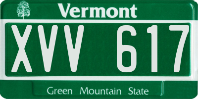 VT license plate XVV617