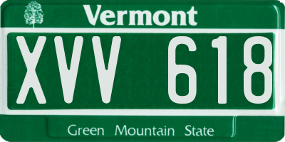 VT license plate XVV618