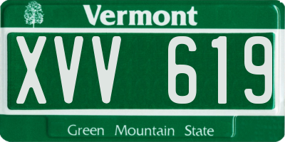 VT license plate XVV619