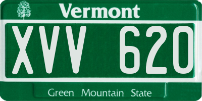 VT license plate XVV620