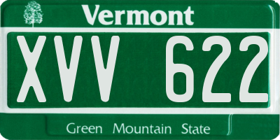 VT license plate XVV622