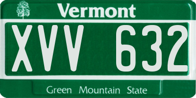 VT license plate XVV632