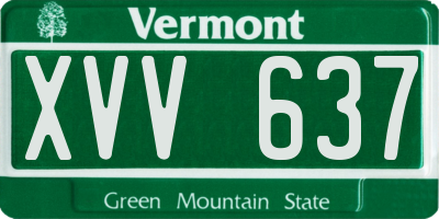 VT license plate XVV637