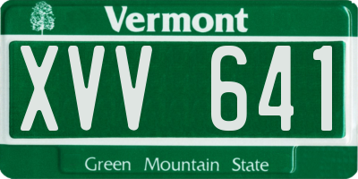 VT license plate XVV641