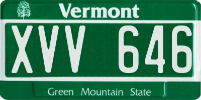 VT license plate XVV646