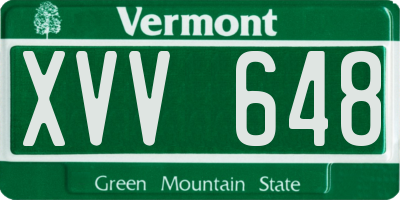 VT license plate XVV648
