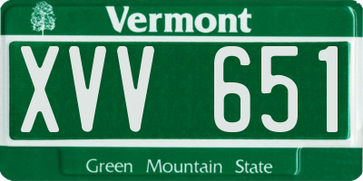 VT license plate XVV651
