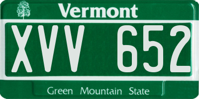 VT license plate XVV652