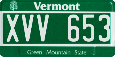VT license plate XVV653
