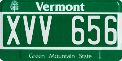 VT license plate XVV656