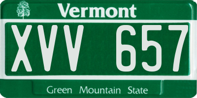VT license plate XVV657