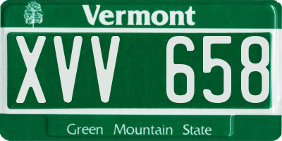 VT license plate XVV658