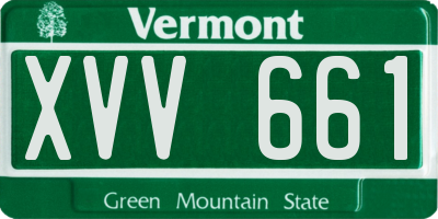 VT license plate XVV661