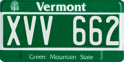 VT license plate XVV662