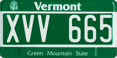 VT license plate XVV665
