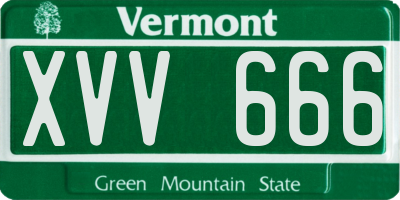 VT license plate XVV666