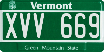 VT license plate XVV669