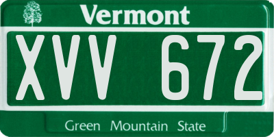 VT license plate XVV672