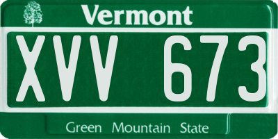 VT license plate XVV673