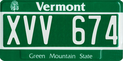 VT license plate XVV674