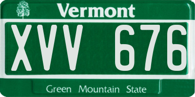 VT license plate XVV676