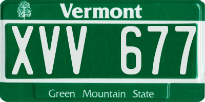 VT license plate XVV677