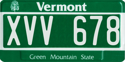 VT license plate XVV678