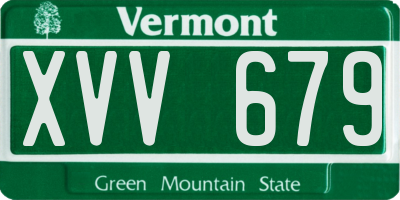 VT license plate XVV679