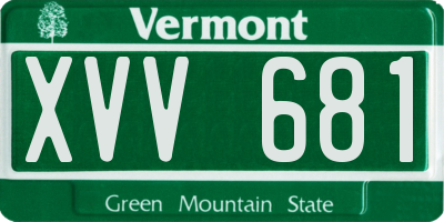 VT license plate XVV681