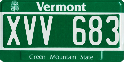 VT license plate XVV683