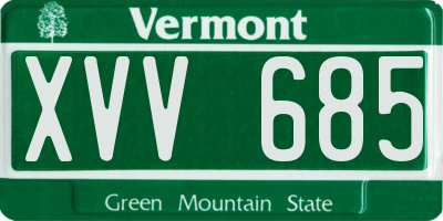 VT license plate XVV685