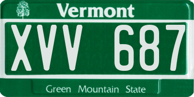 VT license plate XVV687