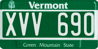 VT license plate XVV690