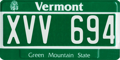 VT license plate XVV694