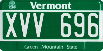 VT license plate XVV696
