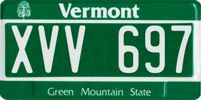 VT license plate XVV697