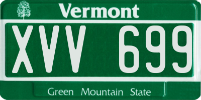 VT license plate XVV699