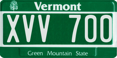 VT license plate XVV700