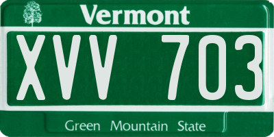 VT license plate XVV703