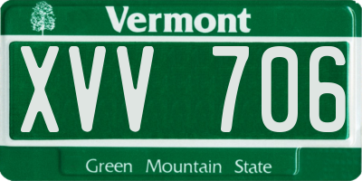 VT license plate XVV706