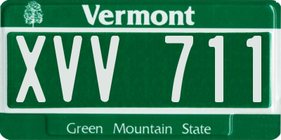 VT license plate XVV711