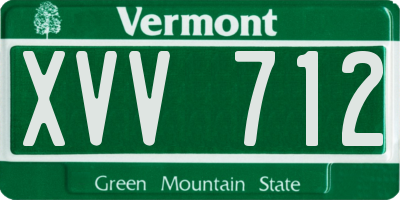 VT license plate XVV712