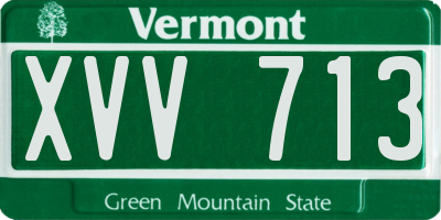 VT license plate XVV713