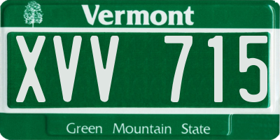 VT license plate XVV715