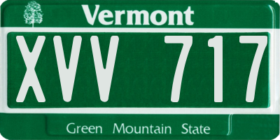 VT license plate XVV717