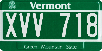 VT license plate XVV718