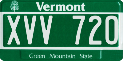 VT license plate XVV720