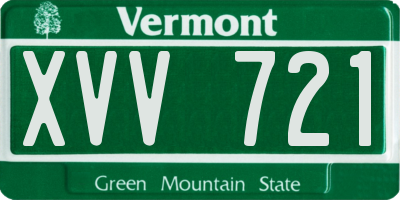 VT license plate XVV721